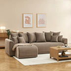 Soline - 4-zits hoekbank - Taupe ribfluweel
