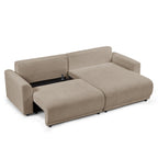 Soline - Canapé D'Angle Convertible Et Réversible 4 Places - Tissu - Taupe