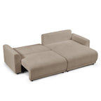 Soline - Canapé D'Angle Convertible Et Réversible 4 Places - Tissu - Taupe