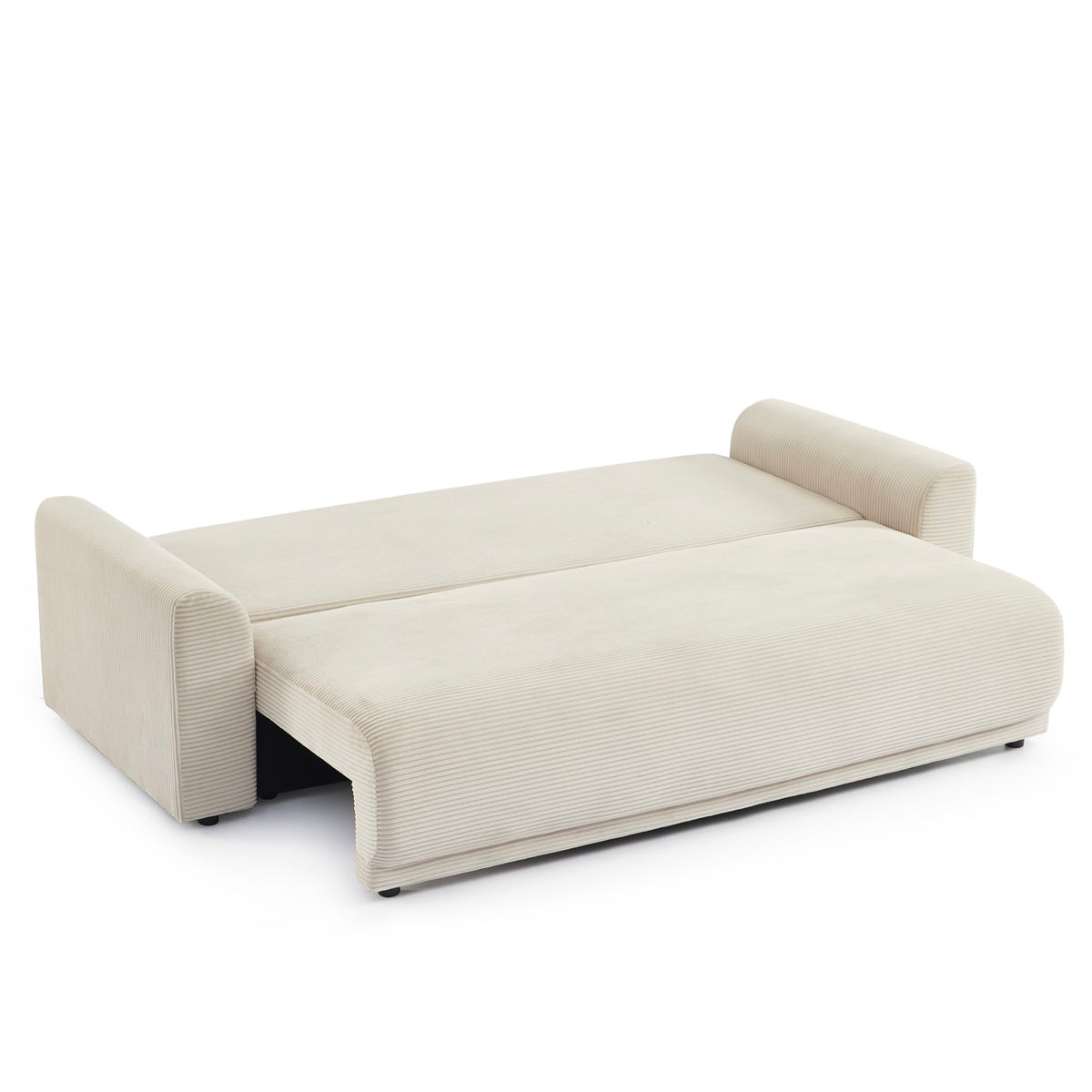 Soline - Sofa prosta 3-osobowa - Sztruks beżowy