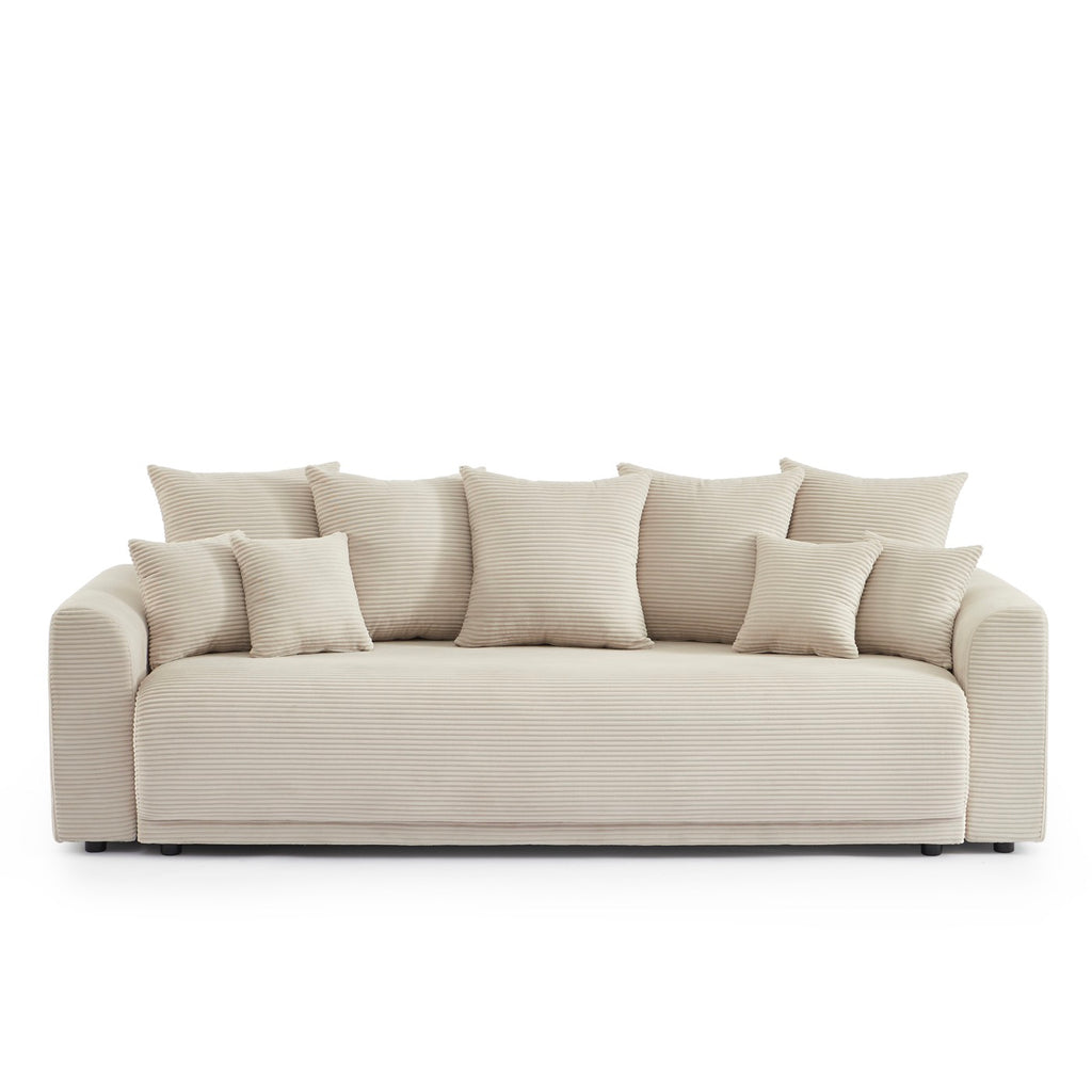 Soline - Sofa prosta 3-osobowa - Sztruks beżowy