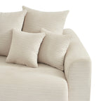 Soline - Sofa prosta 3-osobowa - Sztruks beżowy
