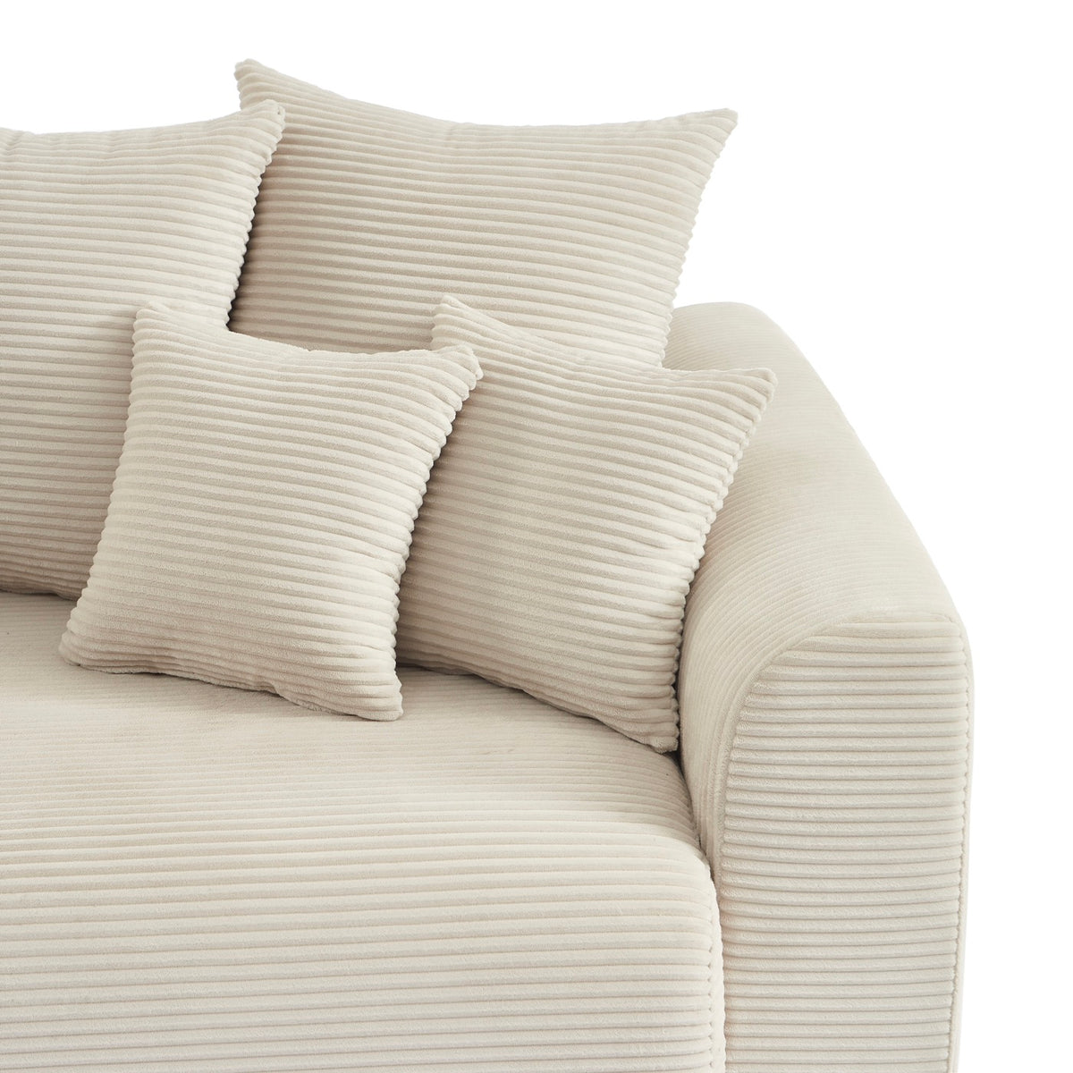 Soline - Sofa prosta 3-osobowa - Sztruks beżowy
