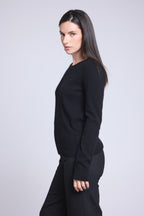 Sonia Star Elbow Patch Crew-Neck Jumper - Black Multicolour Lurex - Unisex