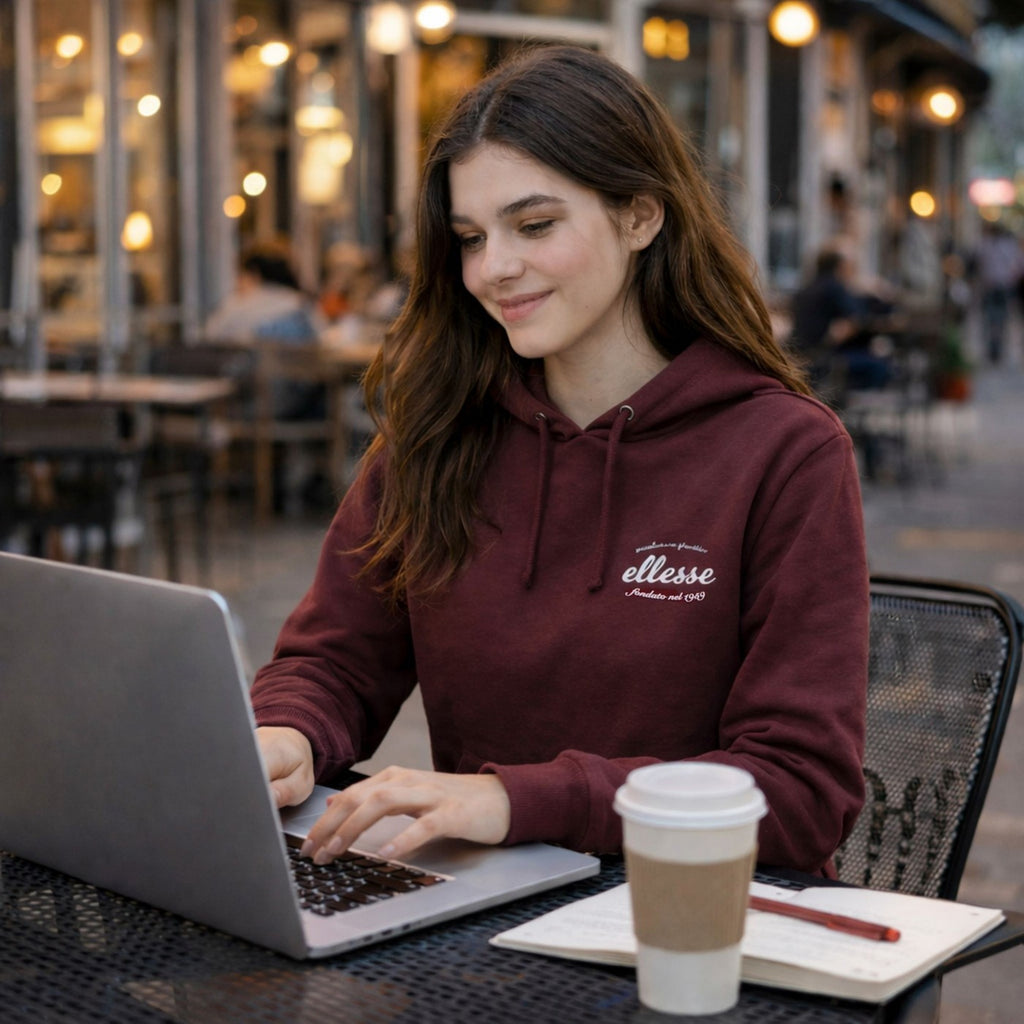 Sweat À Capuche Ellesse Femme - Bordeaux