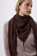 Bufanda bandana oversize triangular lisa Bandana Sora - Marrón - Mujer