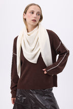 Echarpe Bandana Oversize Triangle Unie Bandana Sora - Blanc - Femme