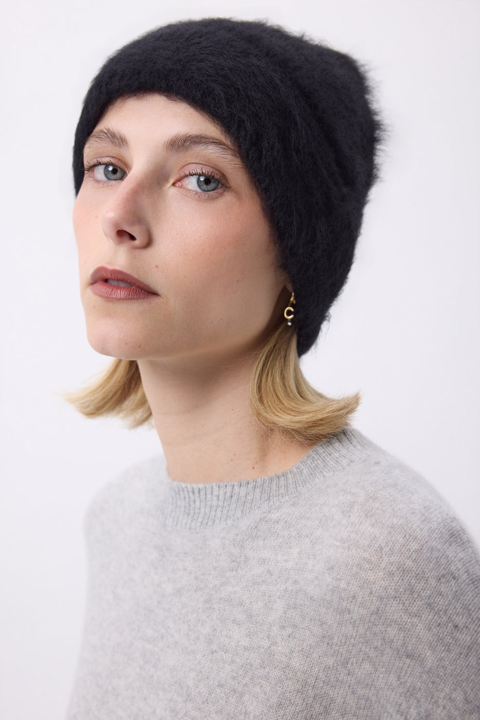 Czapka Beanie – Czesany kaszmir Soren - Czarny - Unisex