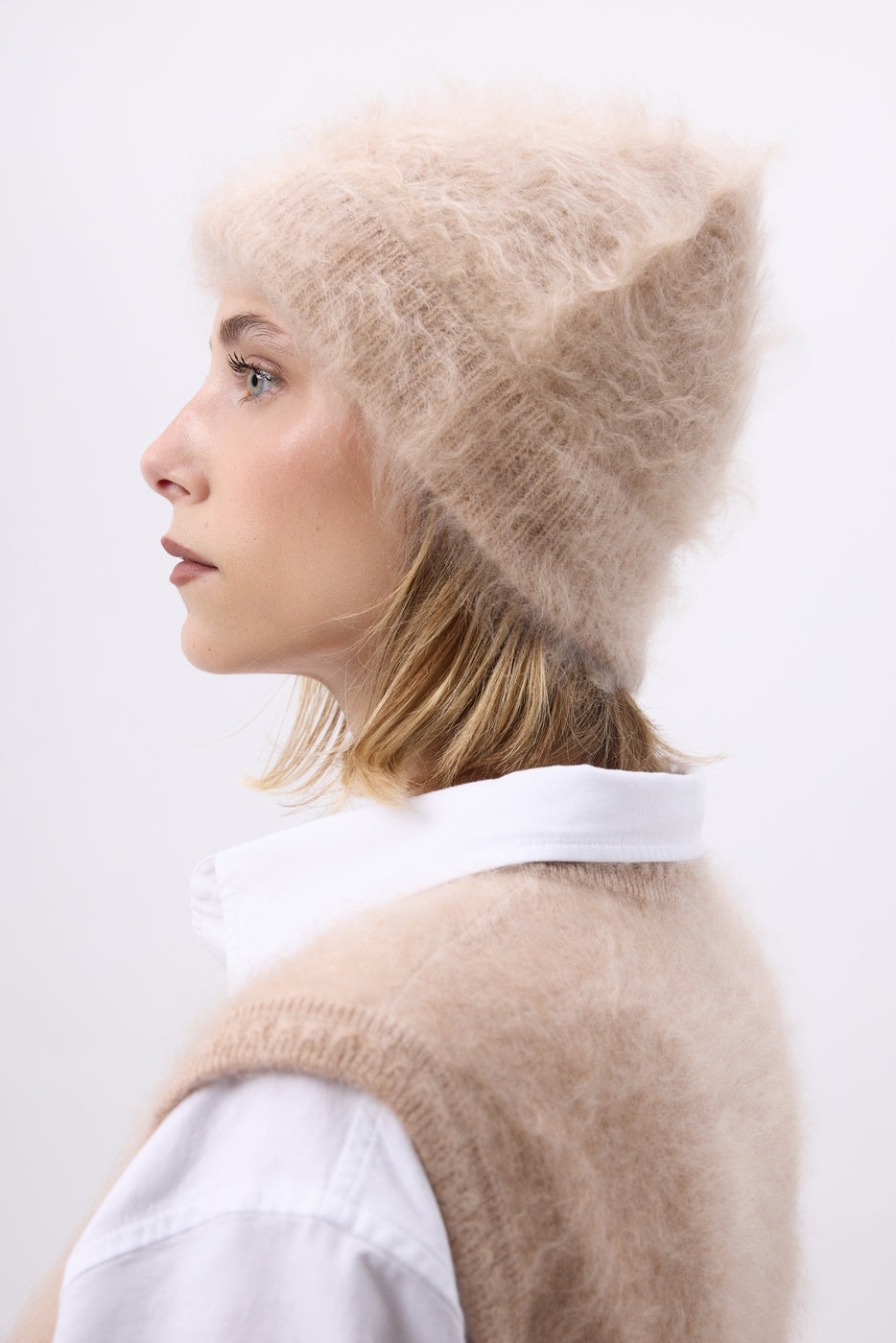 Czapka – Brushed Cashmere Soren - Beżowokremowy - Unisex