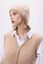 Czapka – Brushed Cashmere Soren - Beżowokremowy - Unisex