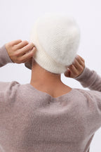 Beanie – Brushed Cashmere Soren - White - Unisex