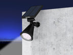 Set of 2 solar spotlights 2-in-1 stake or wall mount powerful dimmable white LED SPIKY H42cm - REDDECO.com
