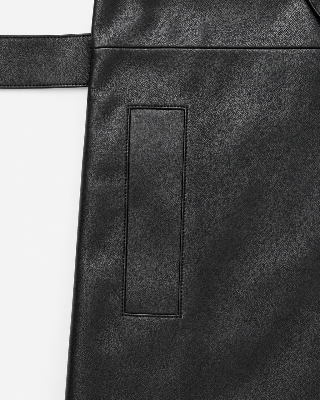 Trench En Matière Effet Cuir - Noir