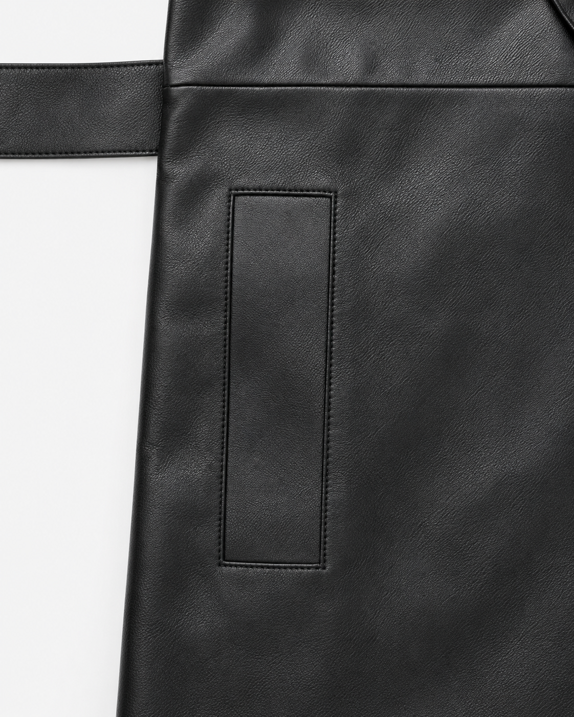 Trench En Matière Effet Cuir - Noir