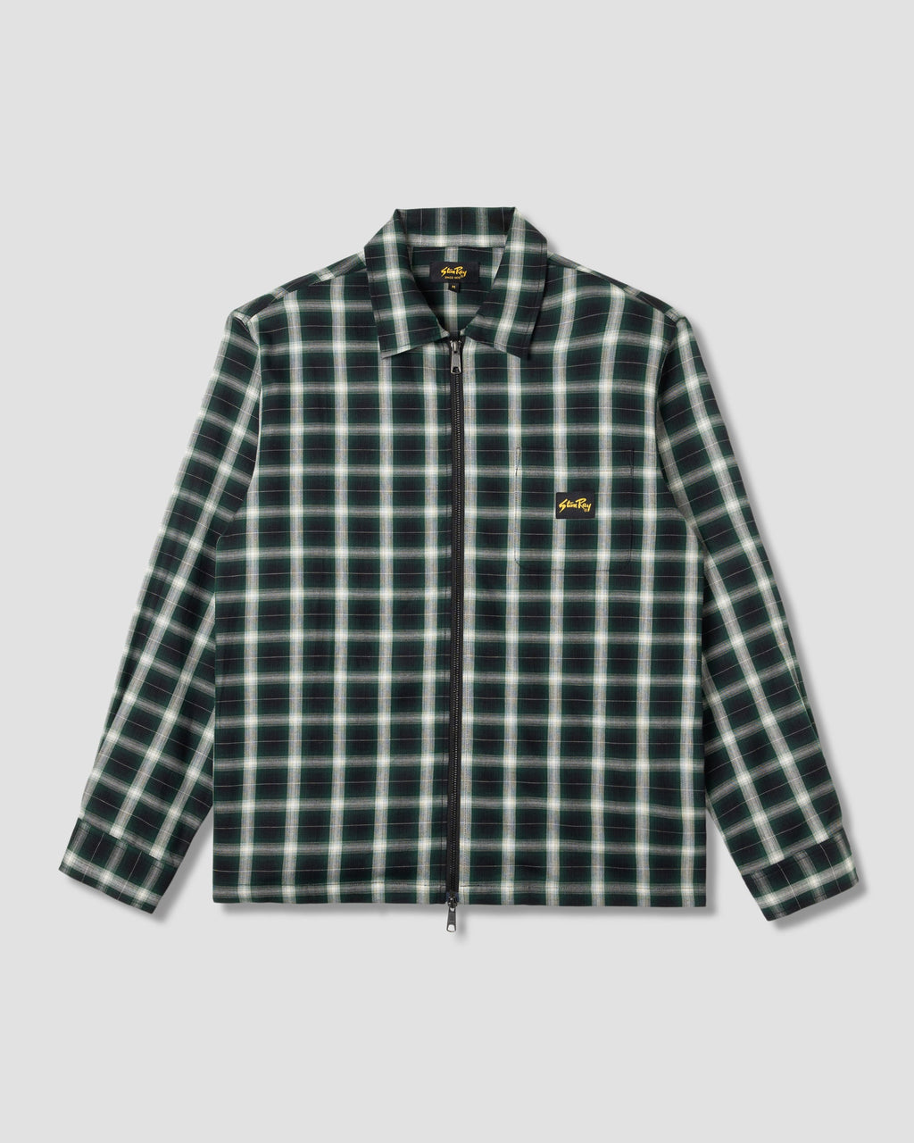Camisa Zip - Cuadros Verdes