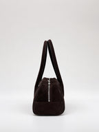 Sac Baguette En Cuir À Bandoulière Longue - Marron Foncé