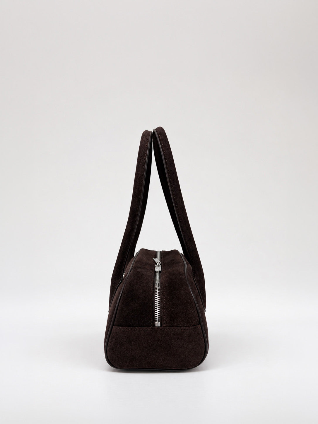 Sac Baguette En Cuir À Bandoulière Longue - Marron Foncé