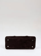 Sac Baguette En Cuir À Bandoulière Longue - Marron Foncé