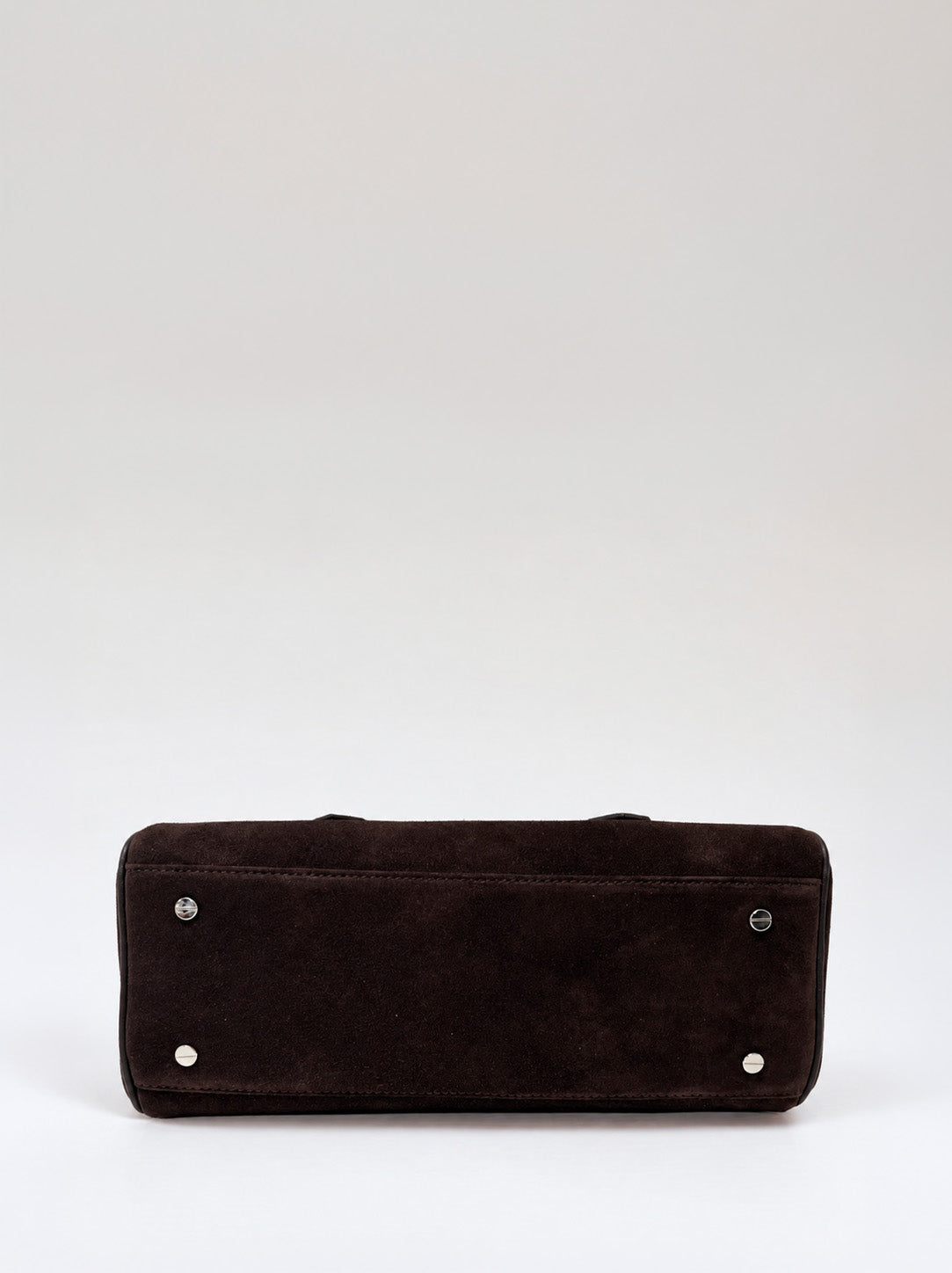 Sac Baguette En Cuir À Bandoulière Longue - Marron Foncé