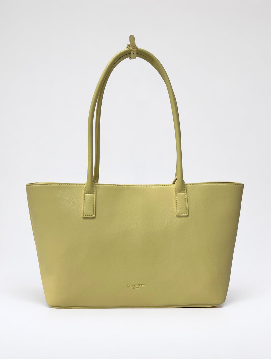 Cabas Moyen Format En Cuir - Jaune Beurre