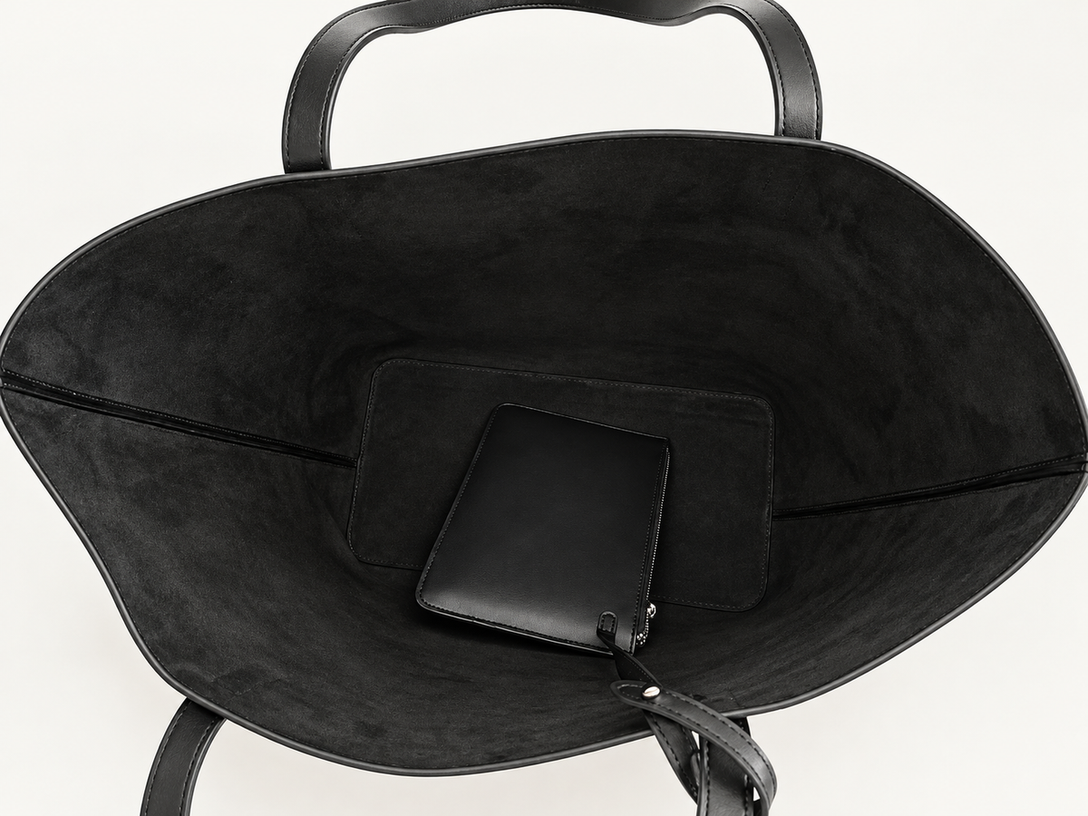 Grand Cabas Souple En Cuir - Noir