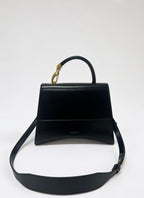 Sac Moyen Format En Cuir À Fermoir - Noir
