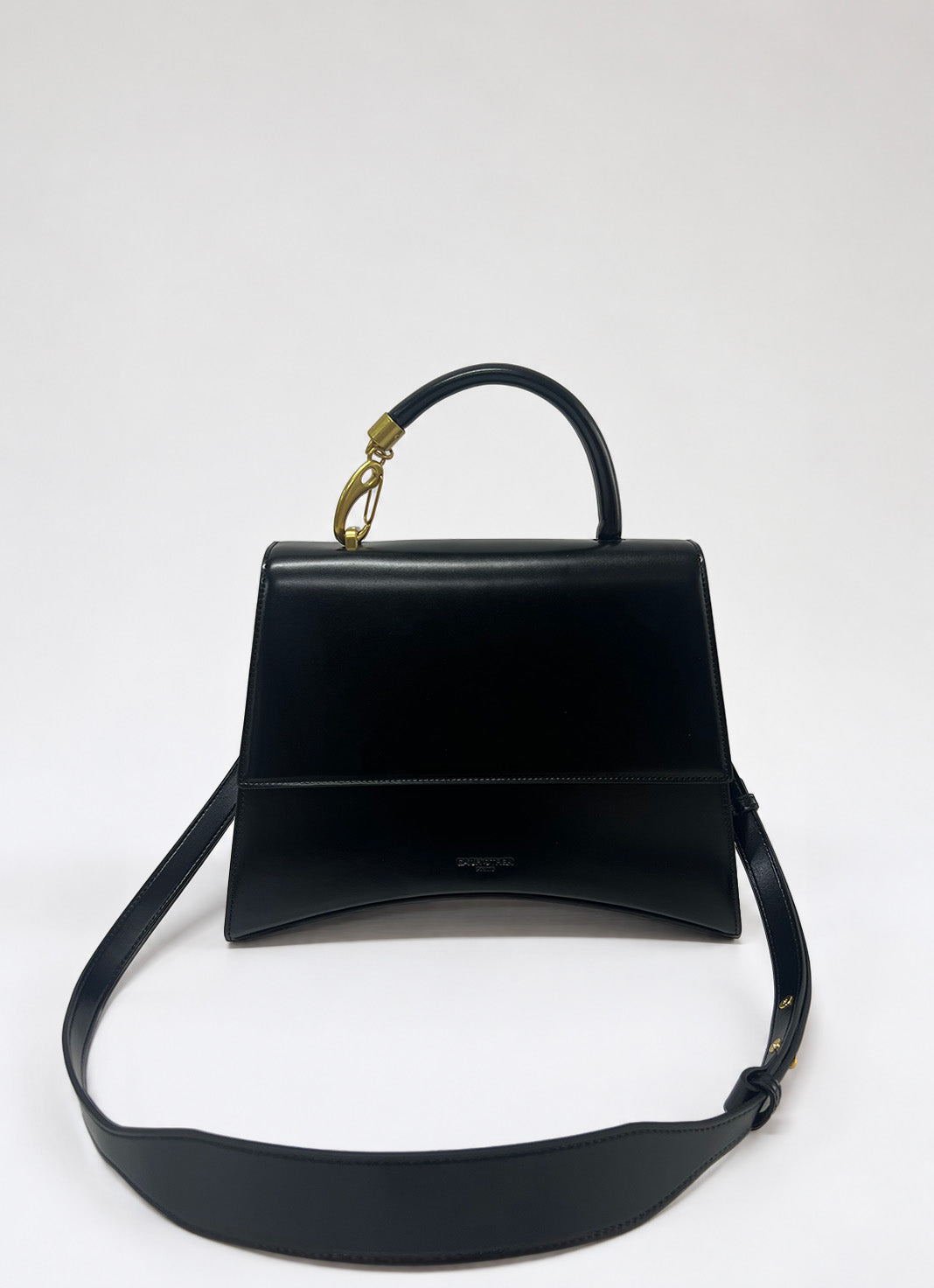 Sac Moyen Format En Cuir À Fermoir - Noir