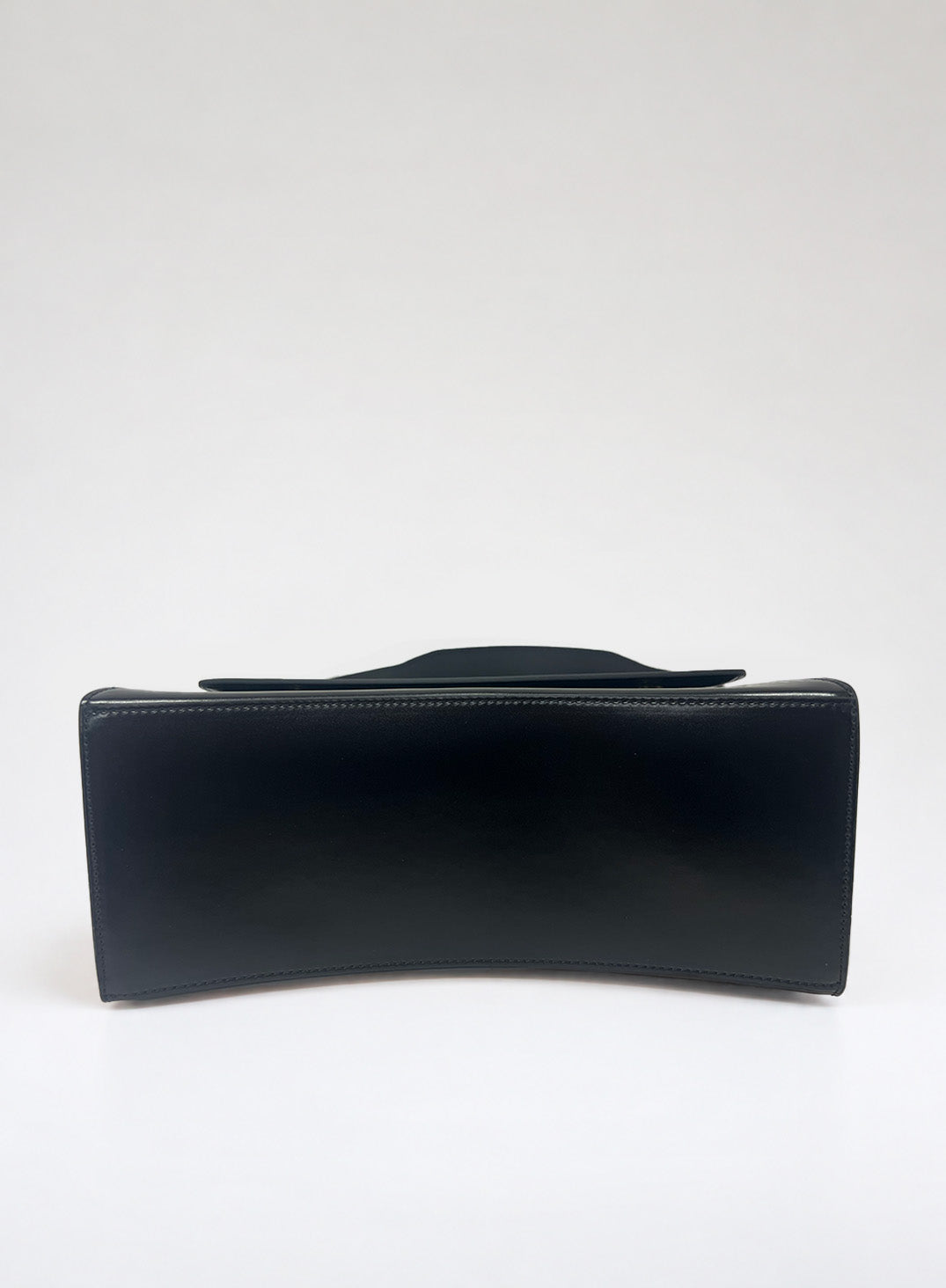 Sac Moyen Format En Cuir À Fermoir - Noir