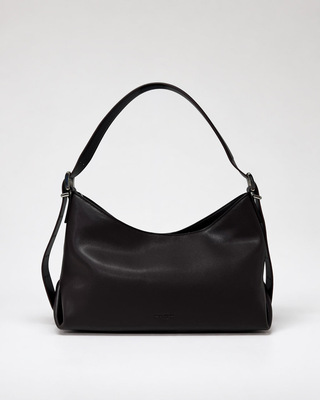 Sac Hobo En Cuir À Boucle Et Bandoulière Réglable - Marron Foncé
