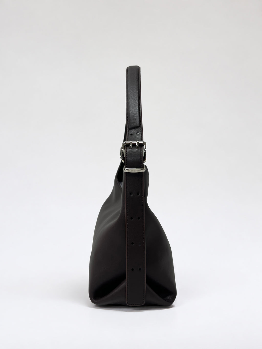 Sac Hobo En Cuir À Boucle Et Bandoulière Réglable - Marron Foncé