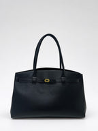 Cabas Porté Épaule En Cuir À Détail Ceinturé - Noir