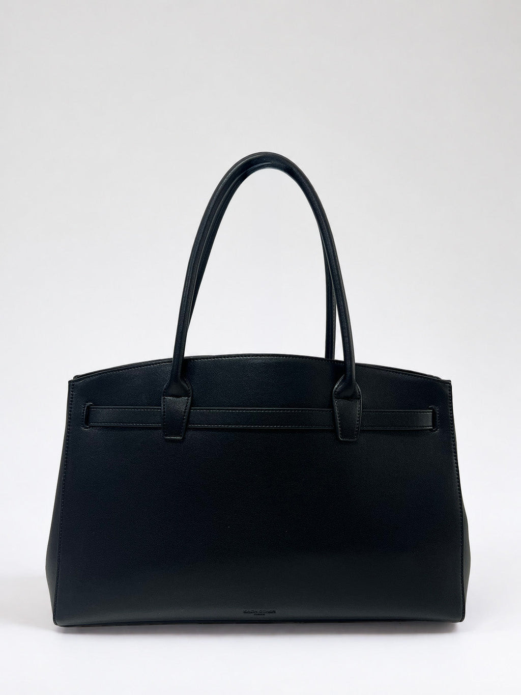 Cabas Porté Épaule En Cuir À Détail Ceinturé - Noir