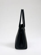 Cabas Porté Épaule En Cuir À Détail Ceinturé - Noir
