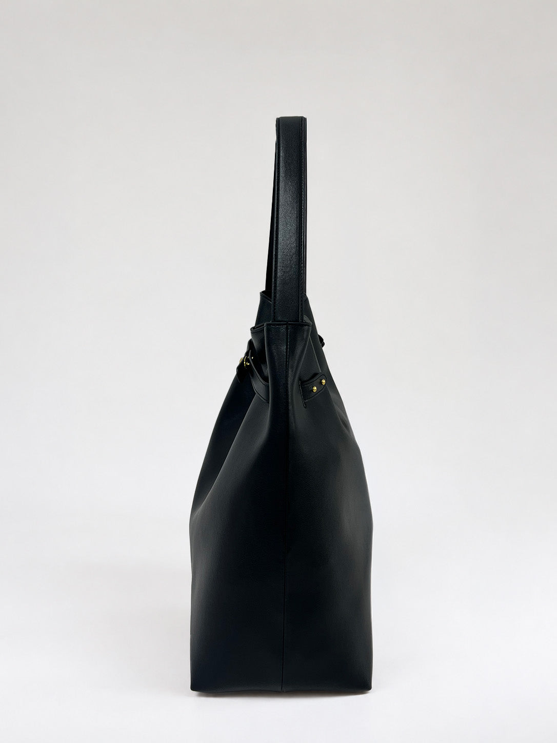 Sac Hobo En Cuir À Détail Ceinturé - Noir