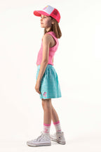 Girls' water green check shorts - Tomas | SUNCHILD