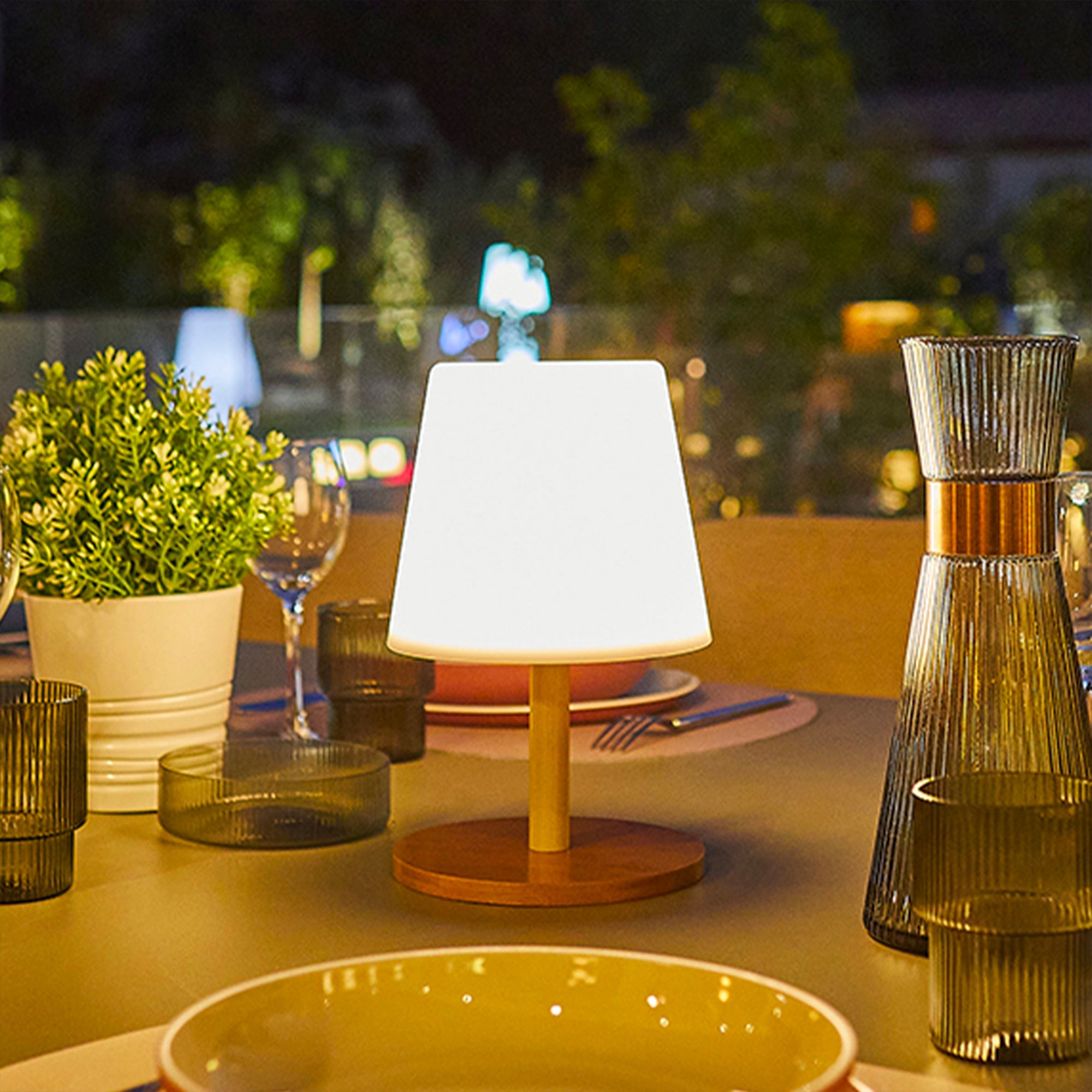 Wood - Solar Table Lamp - Wood - Wood