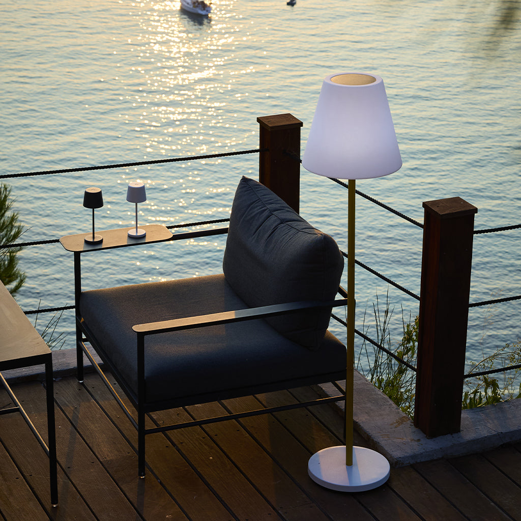 Wood - Lampadaire Solaire - Acier - Beige