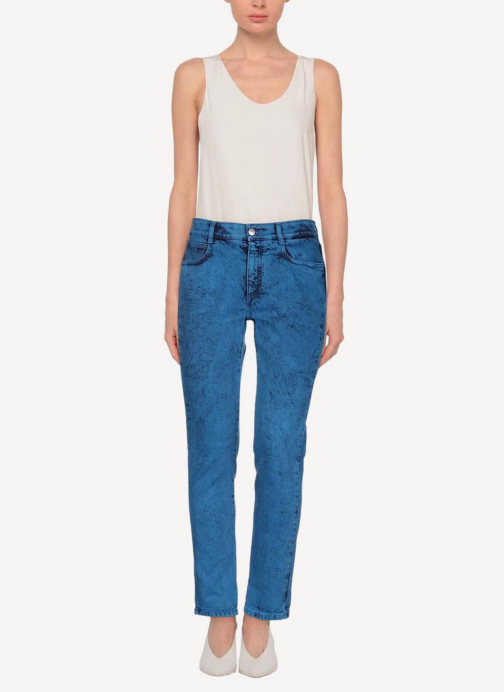 Pantalon Mid Rise Skinny Boyfriend Cobalt Galaxi Wash - Cobalt Galaxi - Femme