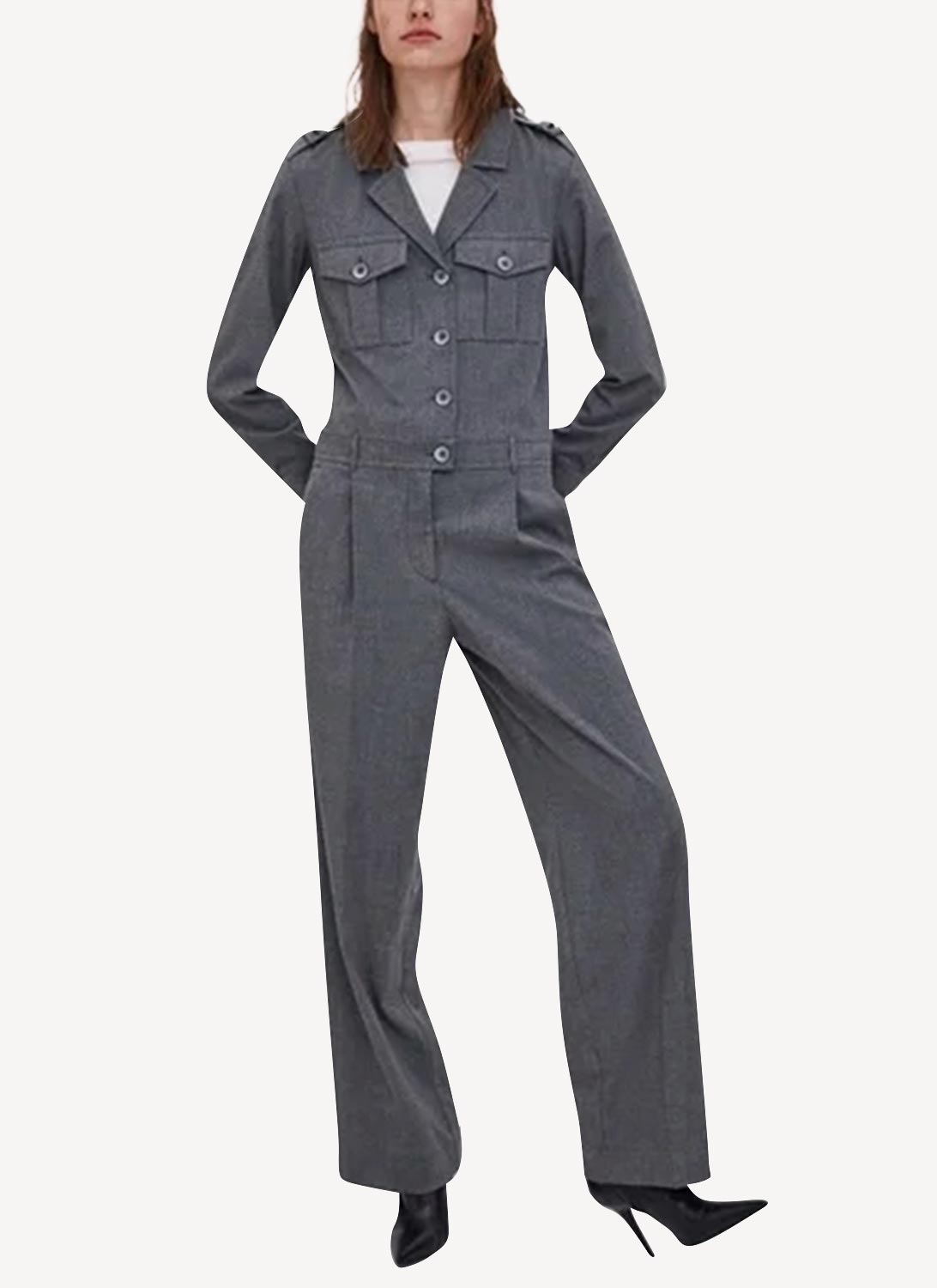 Chemise Hill - Light Grey Melange - Femme