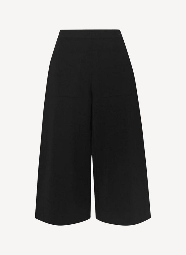 Embroidered Compact Knit Trousers - Ink - Women