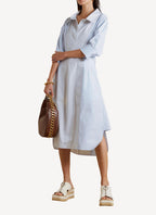 Dress - White/Blue - Mujer
