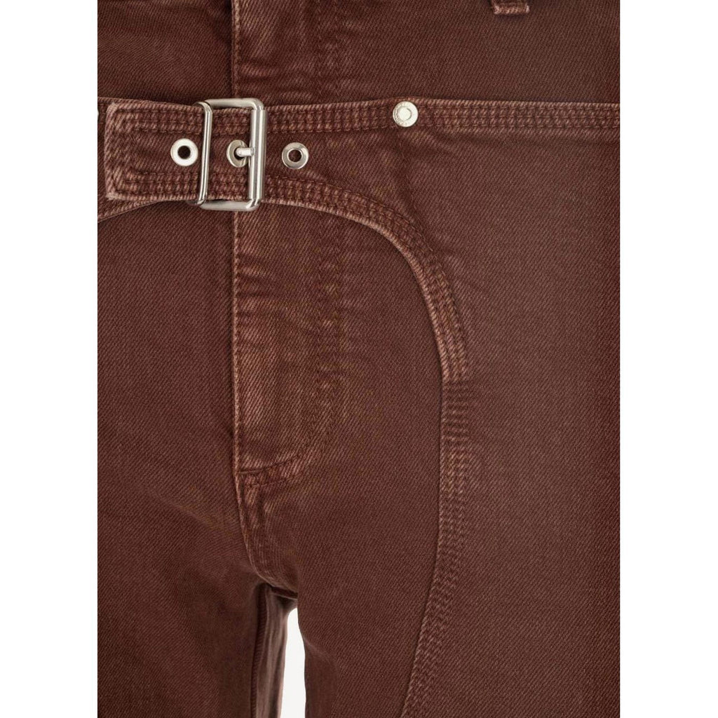 Mahogany Workwear Cropped Denim Trousers - Mahogany - Women