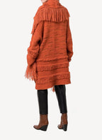 Manteau Airy Alpaca Texture Knit - Tangerine - Femme