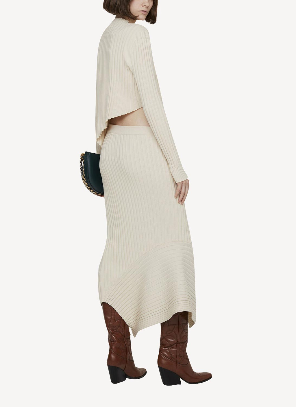 Jupe Elevated Cotton Rib Knit - Cream - Femme