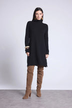 Robe Col Roule Sultana - Noir - Femme - 100% Cachemire