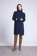 Rollkragenkleid Sultana - Marineblau - Damen - 100 % Kaschmir