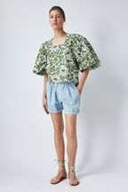 Top Peggy - Green Bloom - Femme