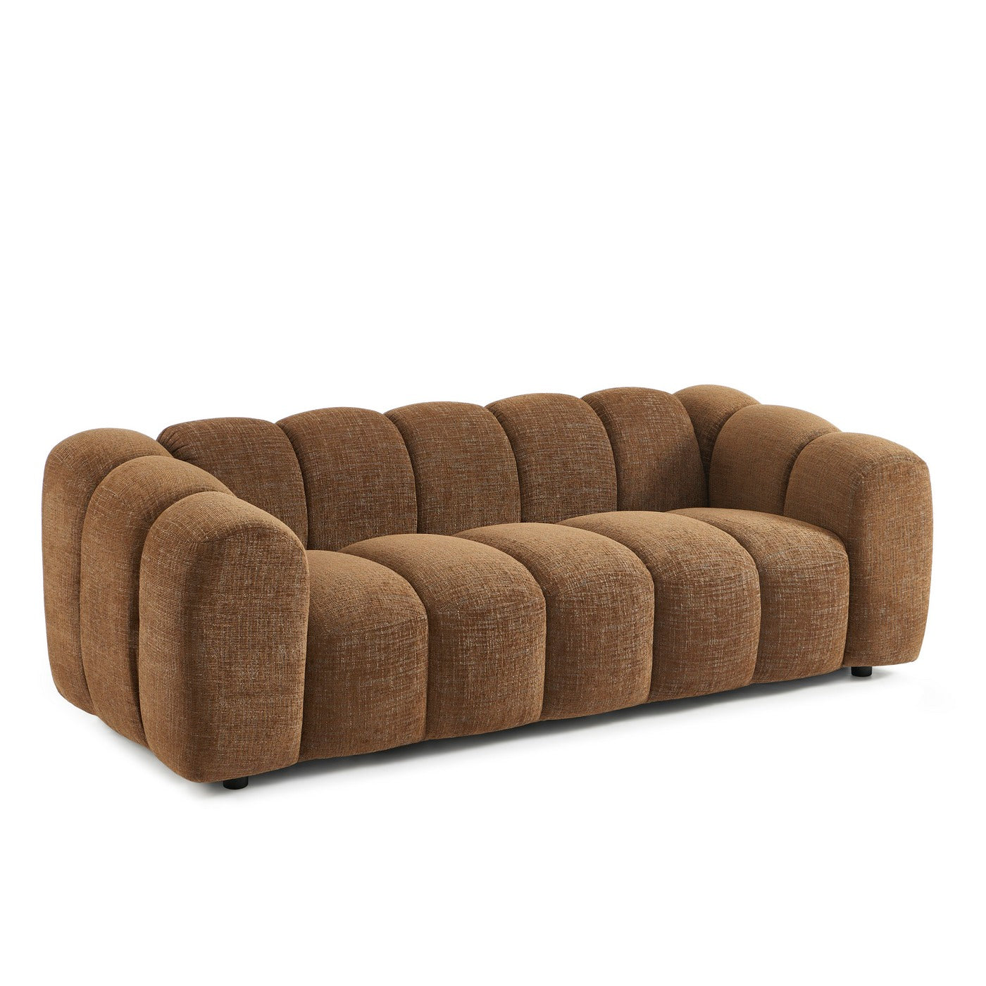 Sunny - 3-Seater Sofa - Tweed Fabric - Brown