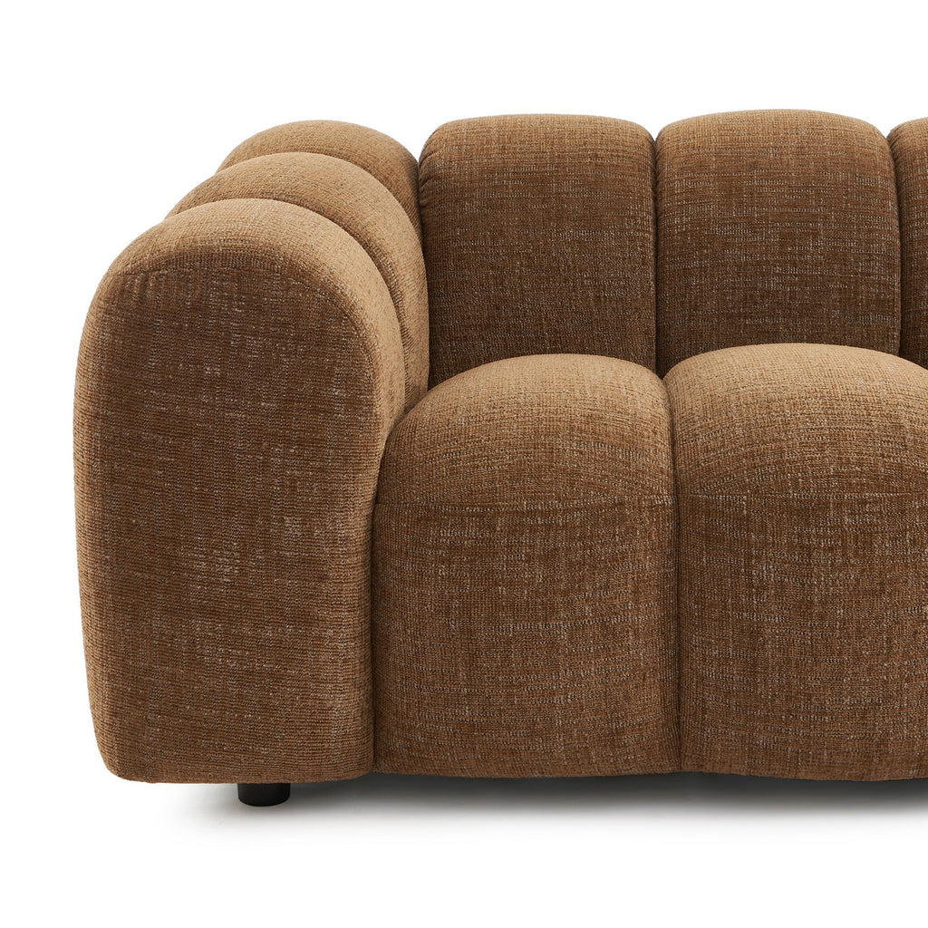 Sunny - 3-Seater Sofa - Tweed Fabric - Brown