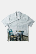 Sunset Postcard Light Blue Short-Sleeved Shirt
